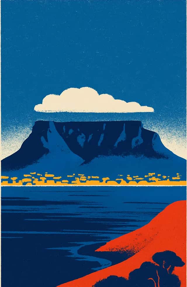La montagne de la Table au-dessus du Cap