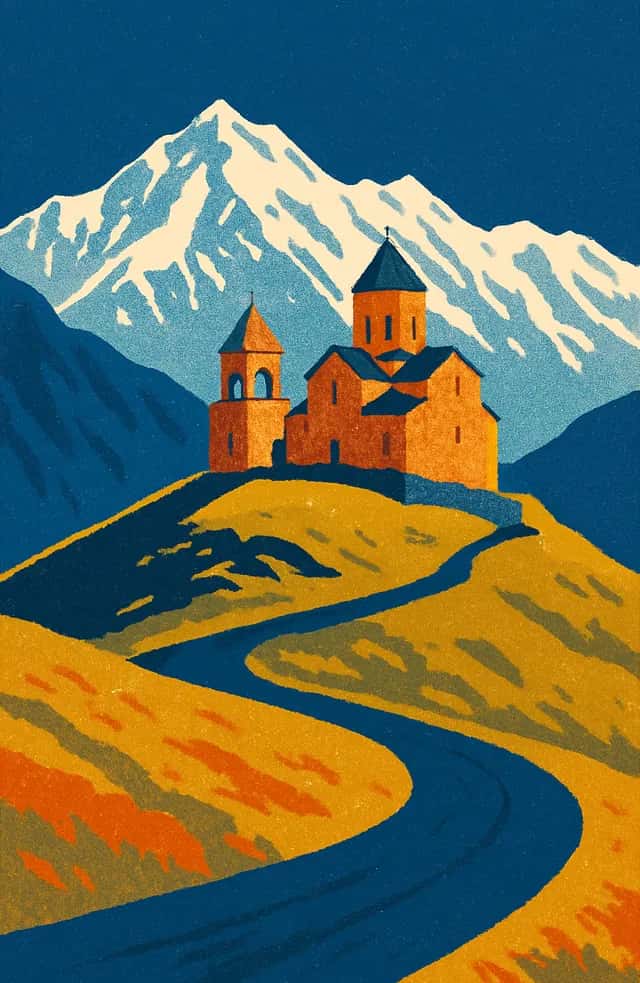 Une église médiévale au pied du Caucase