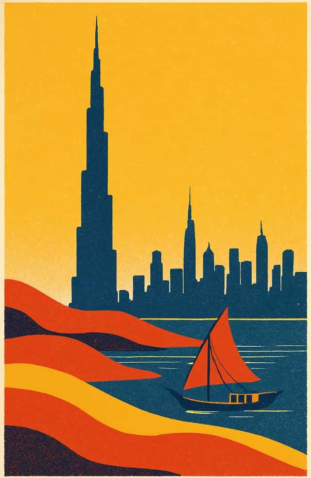 La Burj Khalifa au-dessus de Dubaï