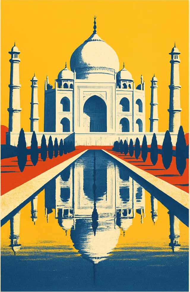 Le Taj Mahal et son bassin