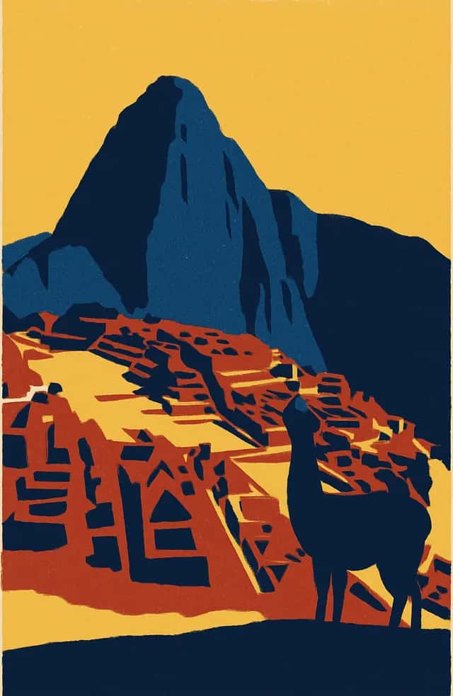 Le Machu Picchu et un lama