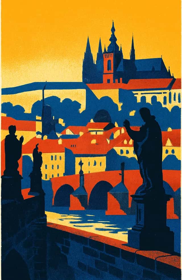 Le pont Charles et le château de Prague