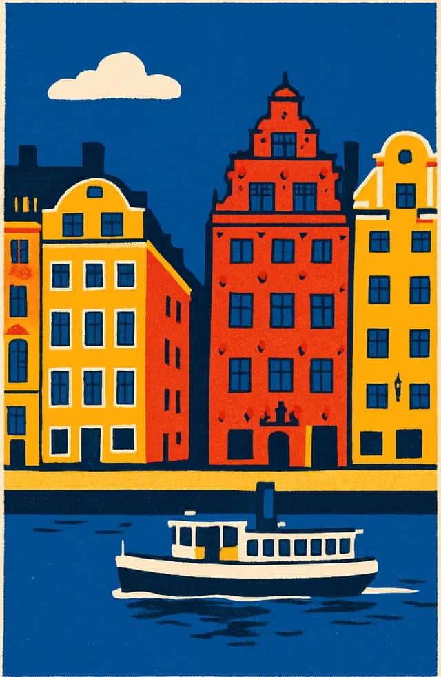 Les façades de Gamla Stan à Stockholm