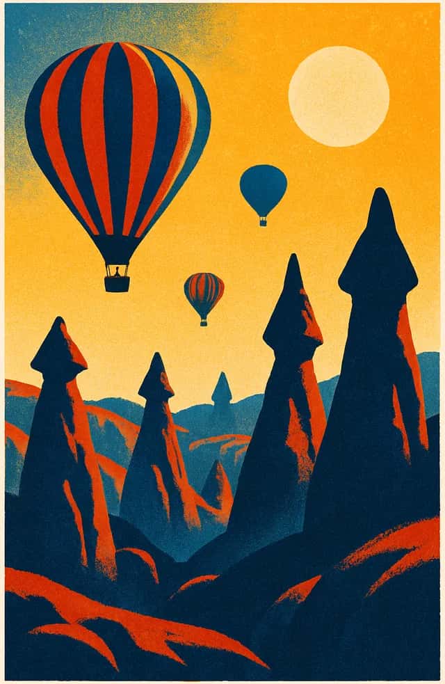 Des montgolfières au-dessus de la Cappadoce